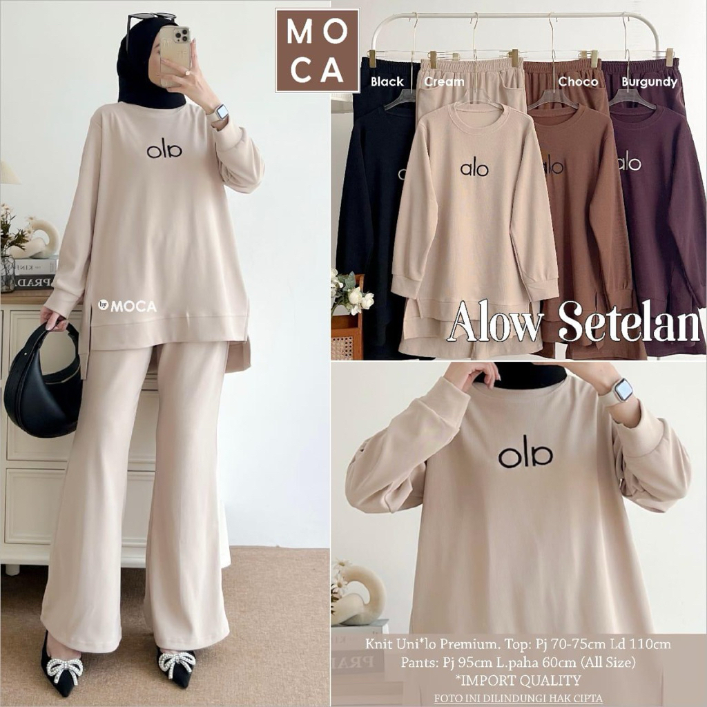 Setelan One Set Dress Knit Uniqlo Rajut Moca