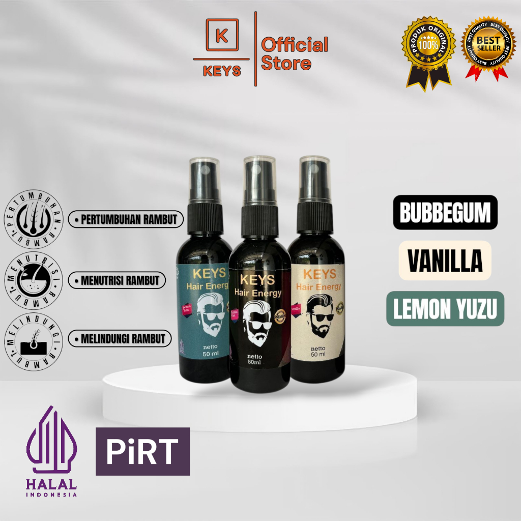 Minyak Rambut Pria Spray Keys Hair Energy 50ml Wangi Sepanjang Hari