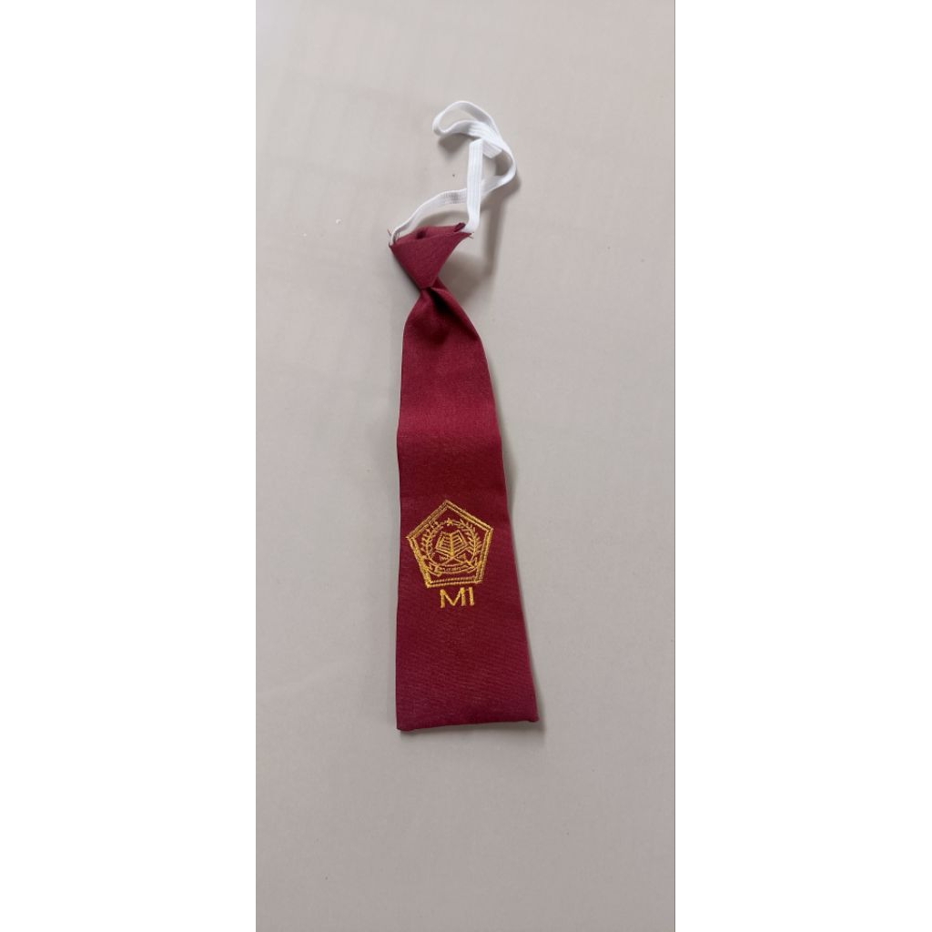 Dasi Mi Bordir Kuning/Dasi Mi Pendek Karet Bordir Kuning