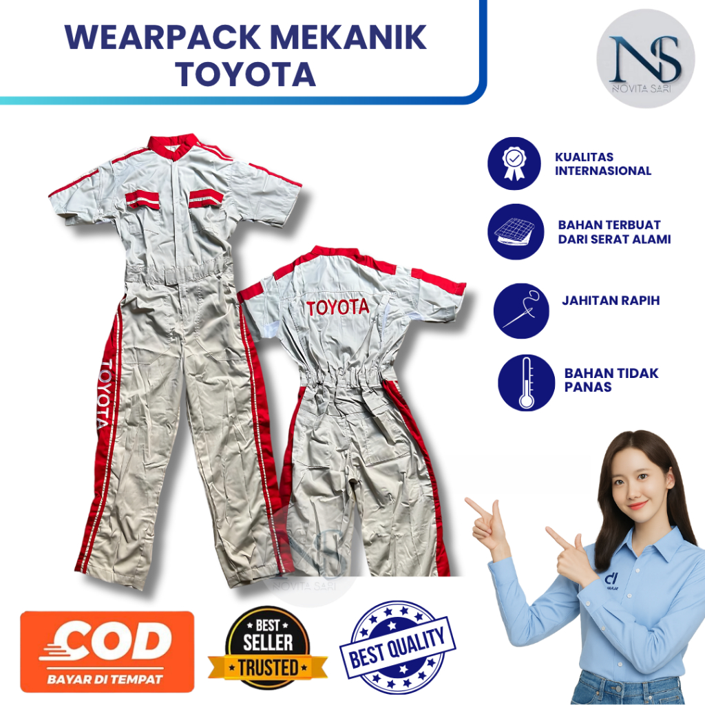 Wearpack Toyota Mobil | Wearpack Safety | Seragam Bengkel | Seragam Pria Toyota | Seragam Mekanik