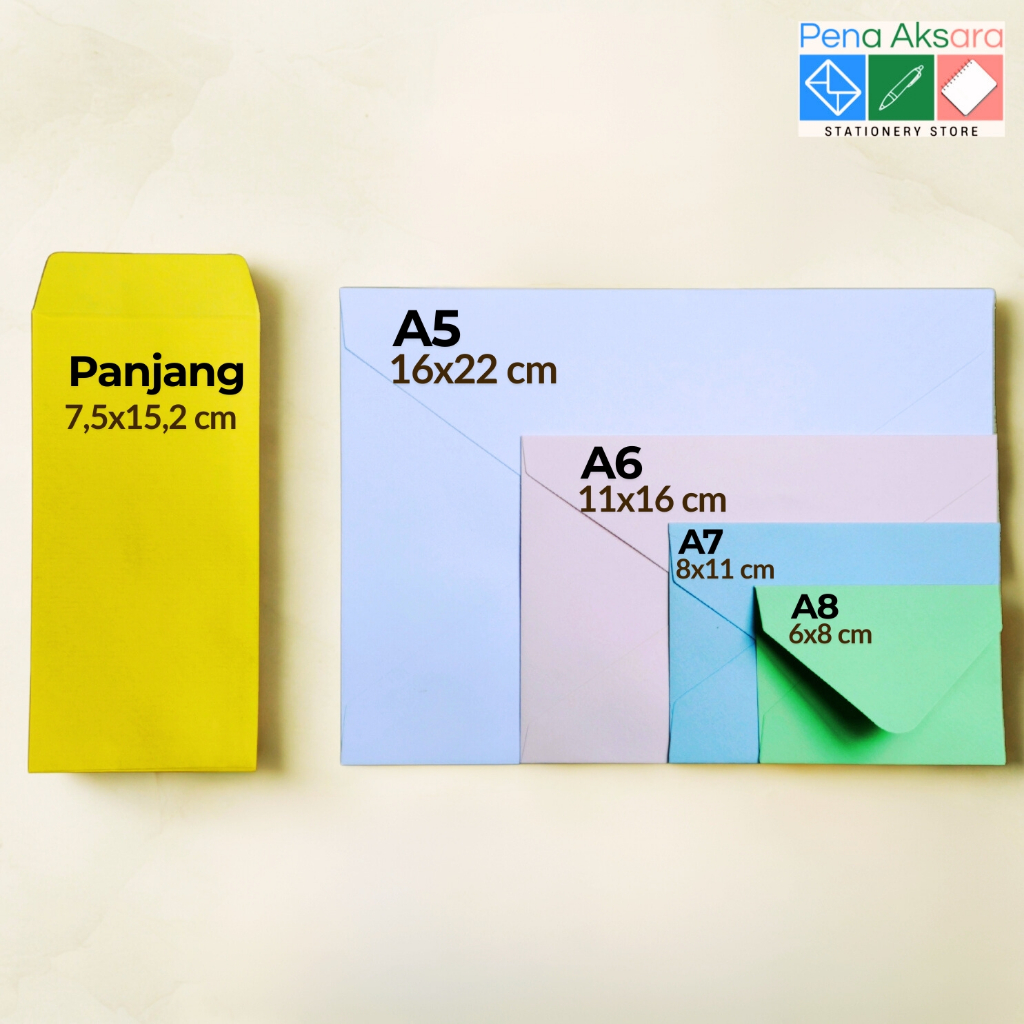 Amplop Warna Amplop Aesthetic Amplop Berbagai Ukuran