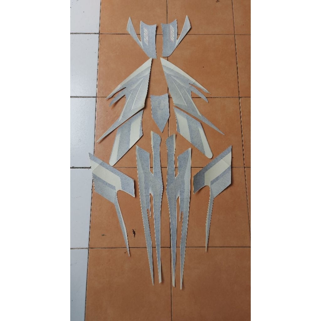 Striping Stiker Graphic Tangki + Body (Full Set) Yamaha Scorpio Steko 2004 Warna Biru Original Ready