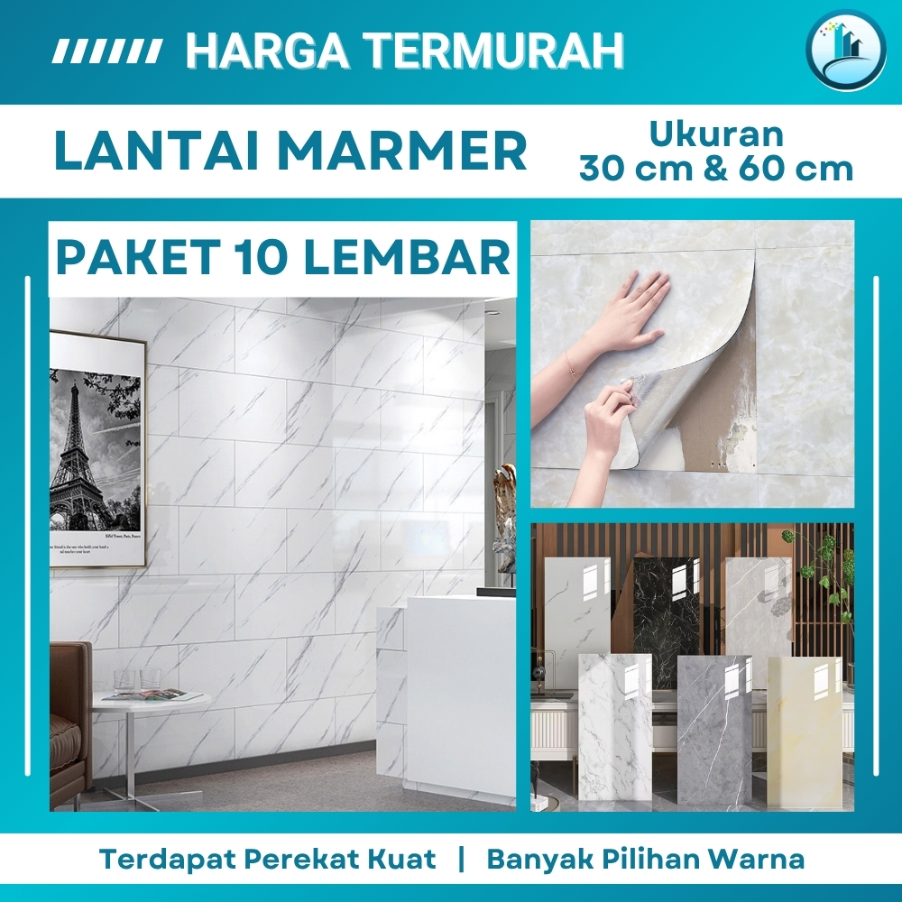 Vinyl Lantai Marbel Vinil Sticker Lantai Marbel Granit Stiker Vinyl Lantai Marmer 30 x 60 cm