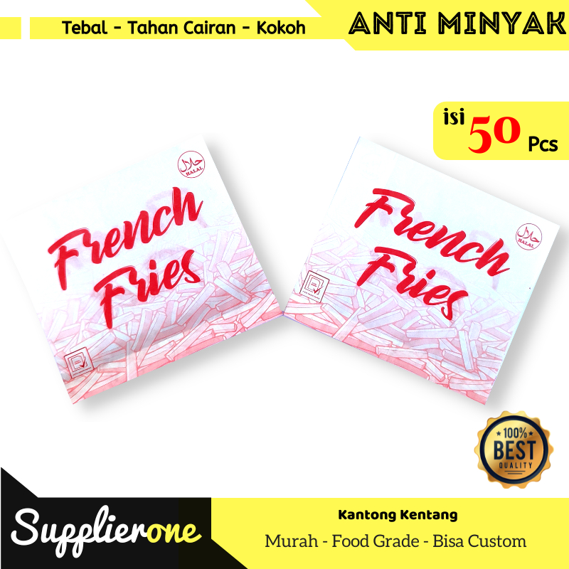 Kemasan Kentang Goreng isi 50 /Kantong Kentang Goreng/Kantong Kertas Kentang Goreng/Bungkus Kentang 