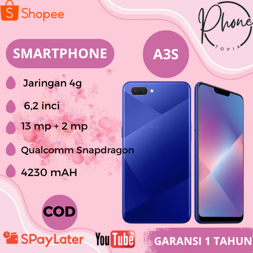 PROMO hp A3S RAM 6/128gb fullset garansi 12 bulan bisa COD