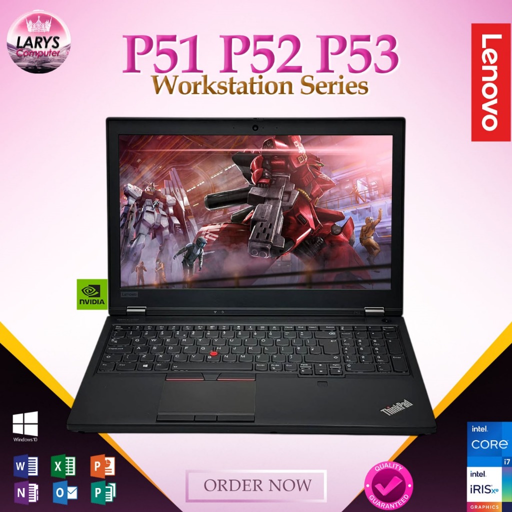 Laptop 15 Inch Lenovo Thinkpad P54 | P53 | P52 | P51 | P50 Intel I7 / I5 / XEON RAM 32GB 512GB NVIDI
