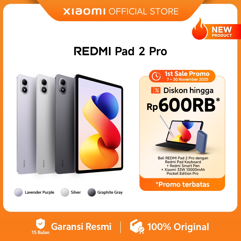 Redmi Pad 2 Pro | 12.1" 2.5K crystal-clear display | Massive 12000mAh (typ) battery | Snapdragon 7s 