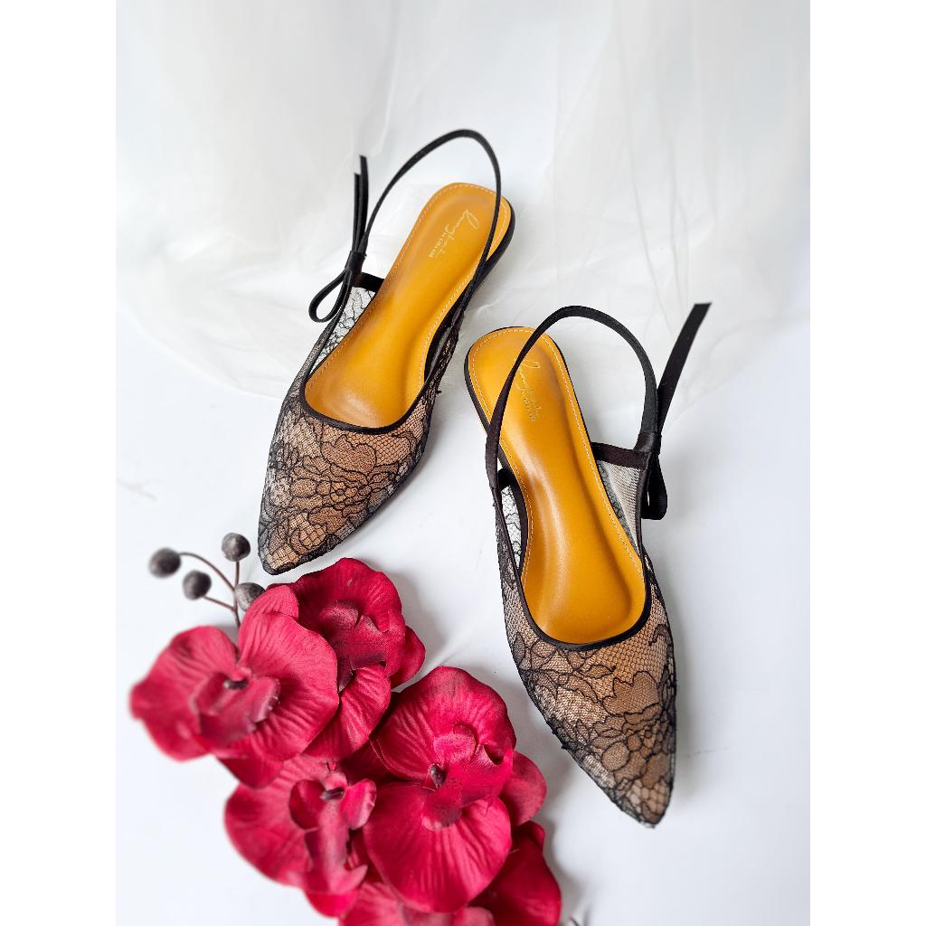 LANGKAH BY LINA LEE SEPATU WANITA FLAT LACE BRUKAT KODE LD045