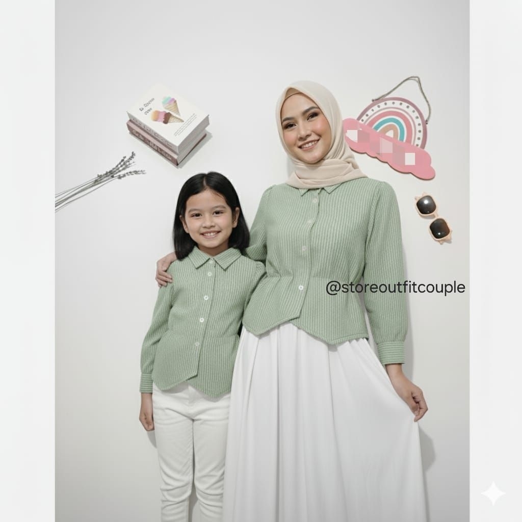 Viona Couple Ibu Dan Anak Perempuan / Baju Couple Ibu Dan Anak Perempuan / Blouse Couple Ibu Anak Pe