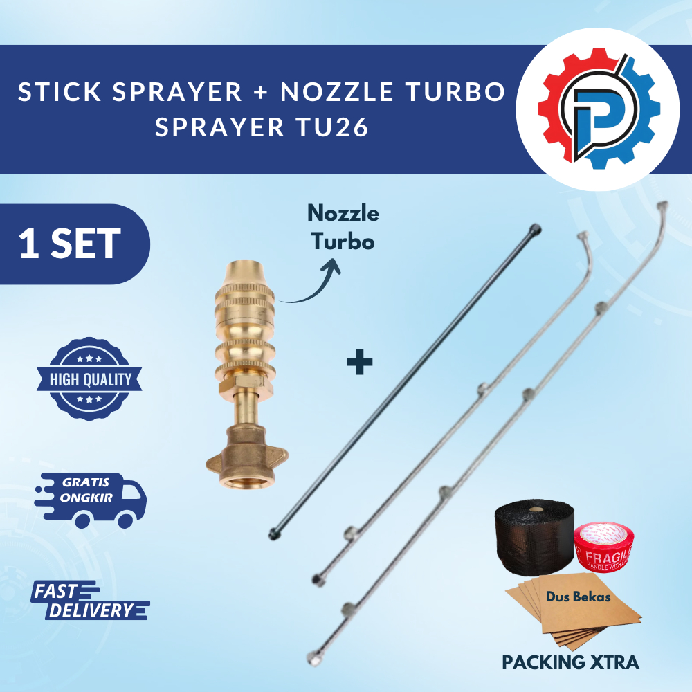 Stick Sprayer + Nozzle Spuyer Kabut TU26 Lurus 3 5 Mata Sambungan Stik Mesin Semprot Hama 2tak 3WZ4