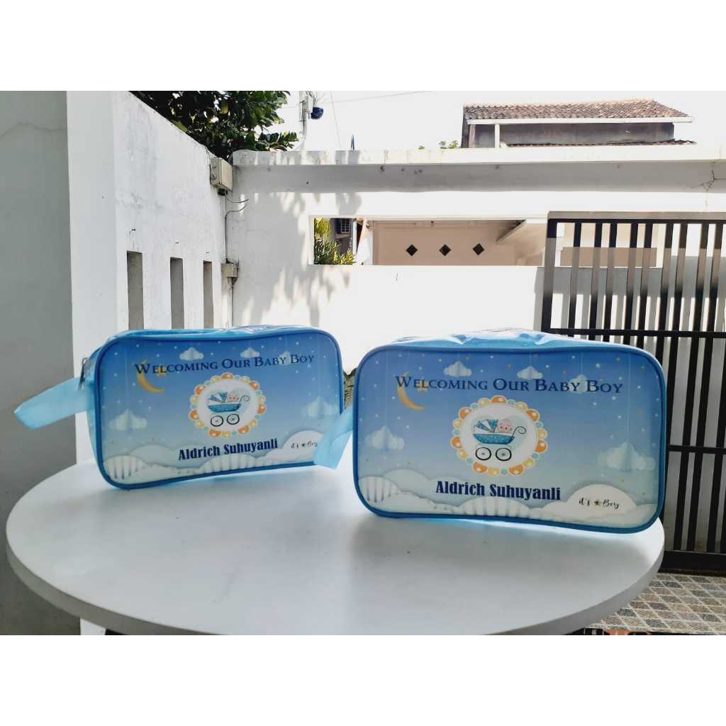 Souvenir Hampers Aqiqah Lahiran anak Pouch dompet mika Custom print