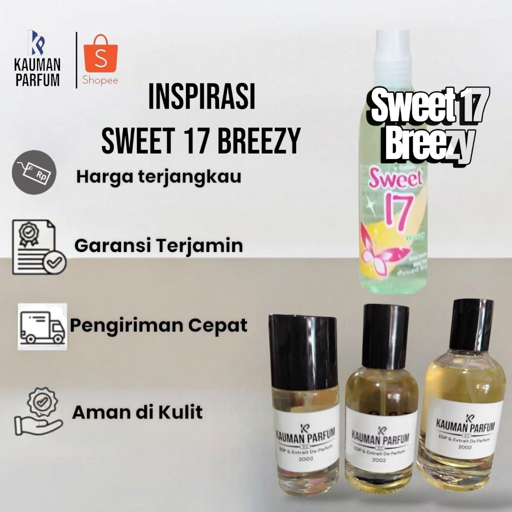 Kauman Parfum Refill Inspired Sweet 17 Breezy Aroma Citrus Parfum Pria Parfum Wanita Wangi  Amalfi L