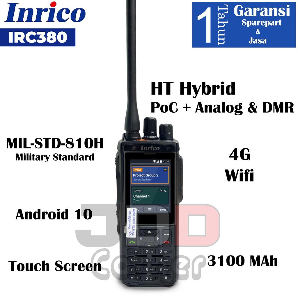 HT POC Hybrid Inrico IRC380 Analog Digital DMR VHF / UHF 400 Wifi 4G LTE Touch Screen ORIGINAL Baru 