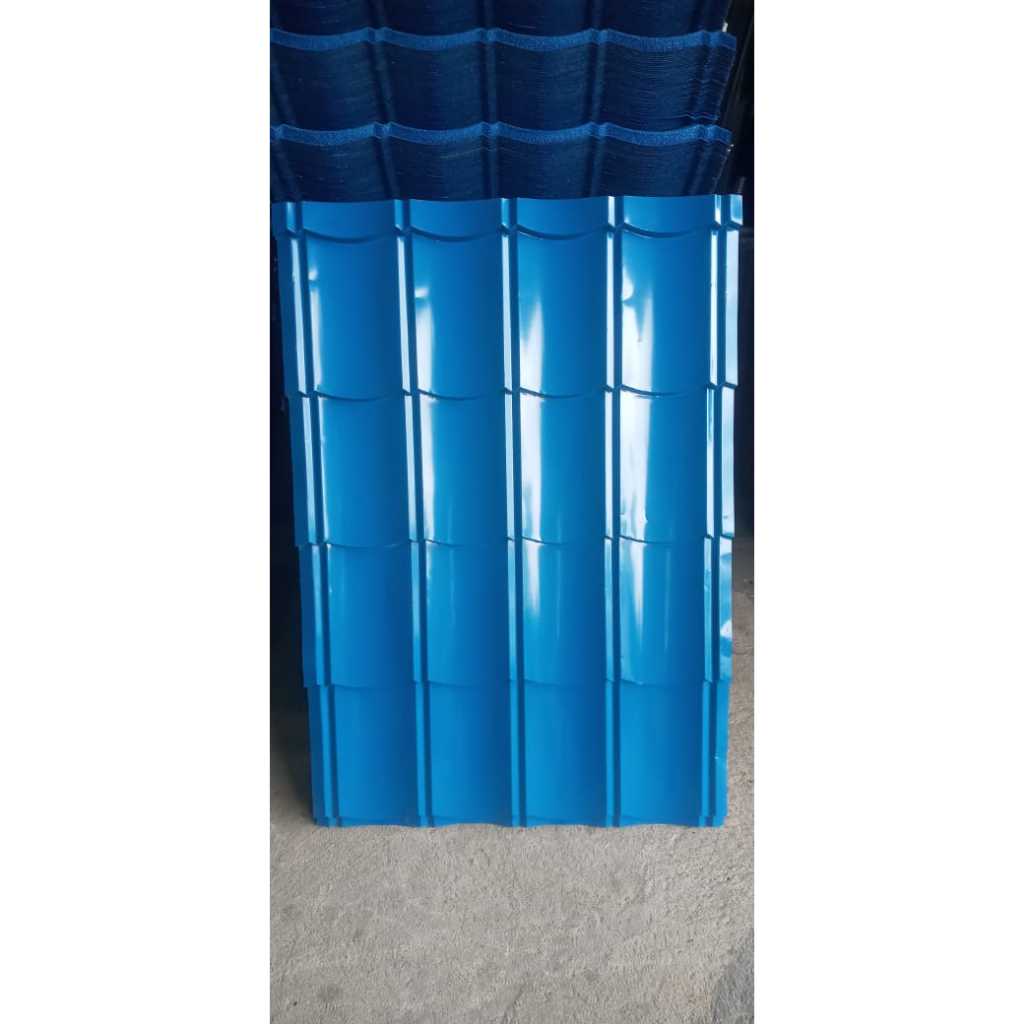 GENTENG METAL CLASSIC KENCANA RENG 30CM - TEBAL 0.25 - PANJANG 120CM - LEBAR 80CM WARNA BIRU
