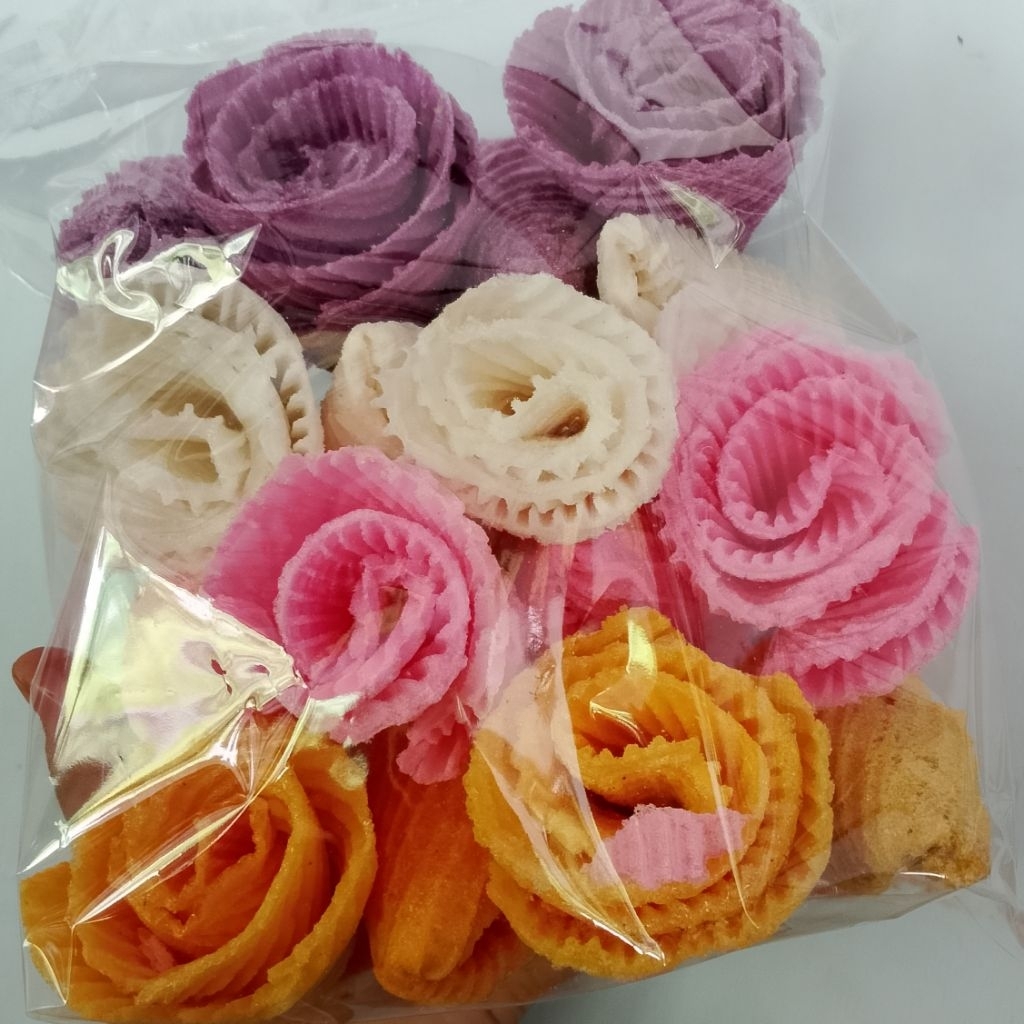 Opak Gambir Bunga Warna warni Opak Gapit Khas Tradisional