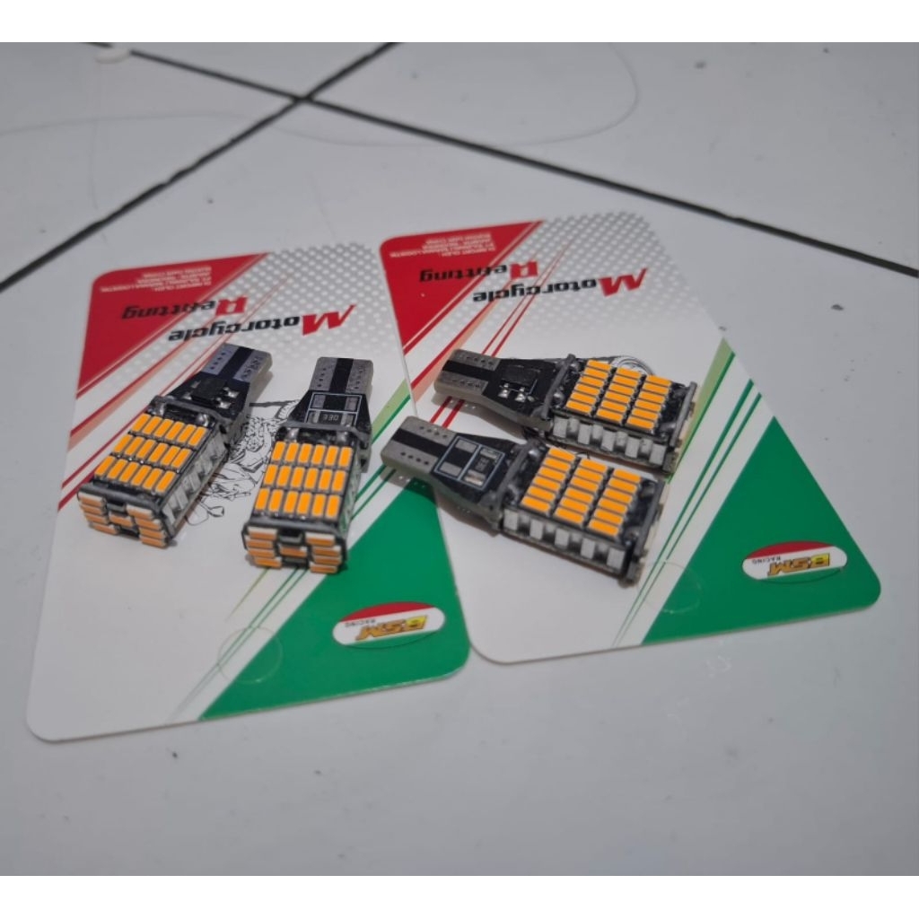 4pcs Lampu sein Dajjal Sein kota T15/T10 Dajjal kuning mode diam