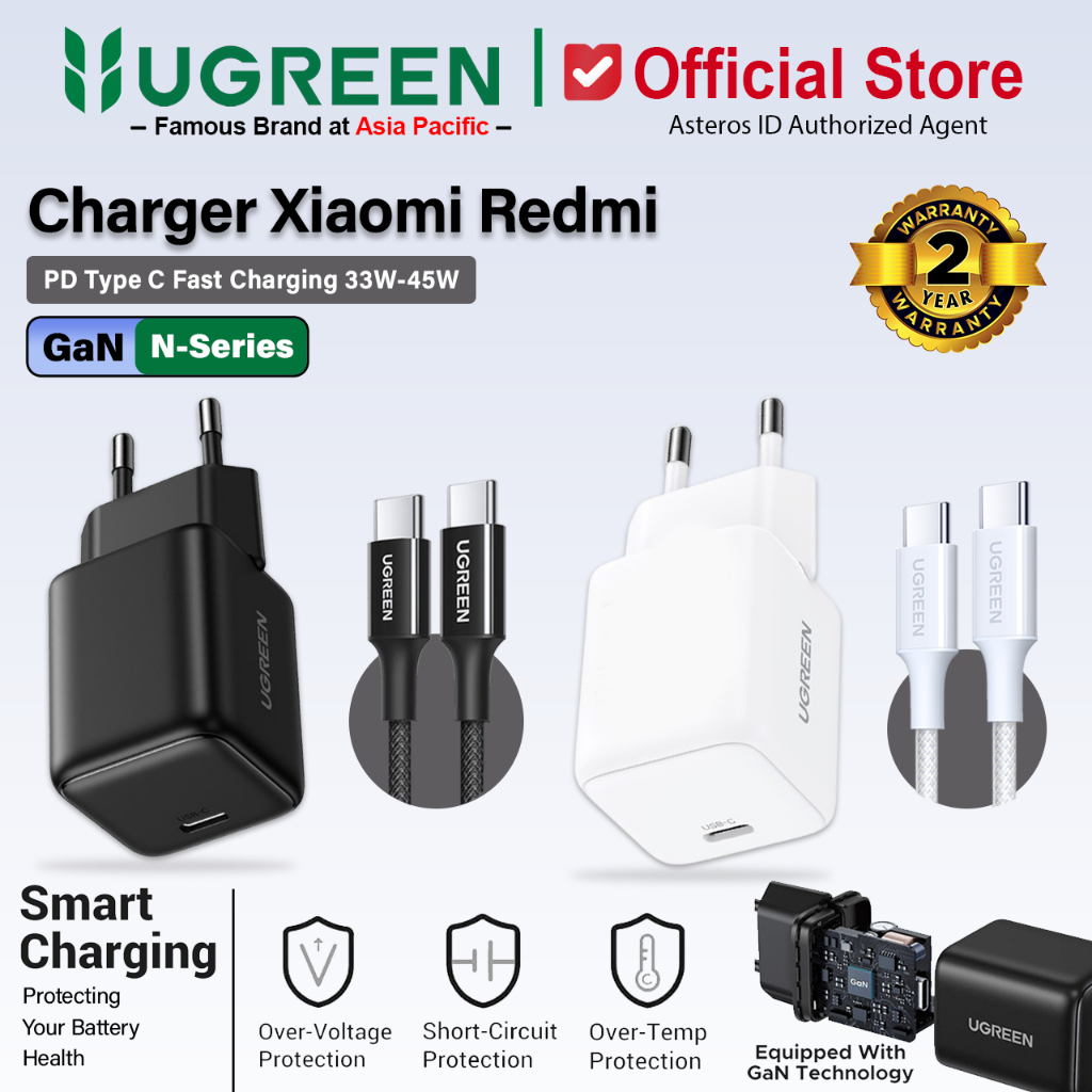 UGREEN Charger Xiaomi Redmi PD Type C to Type C Turbo Charging 33w 45w