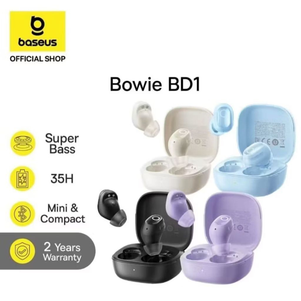 BASEUS BASS BD1 TWS True Wireless Earbuds Bluetooth 5.4 Headset Waterproof Original