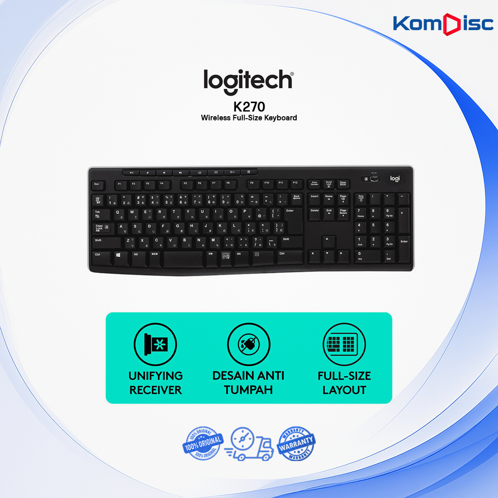 Keyboard Logitech Wireless K270 / Keyboard Full Size Wireless Logitech