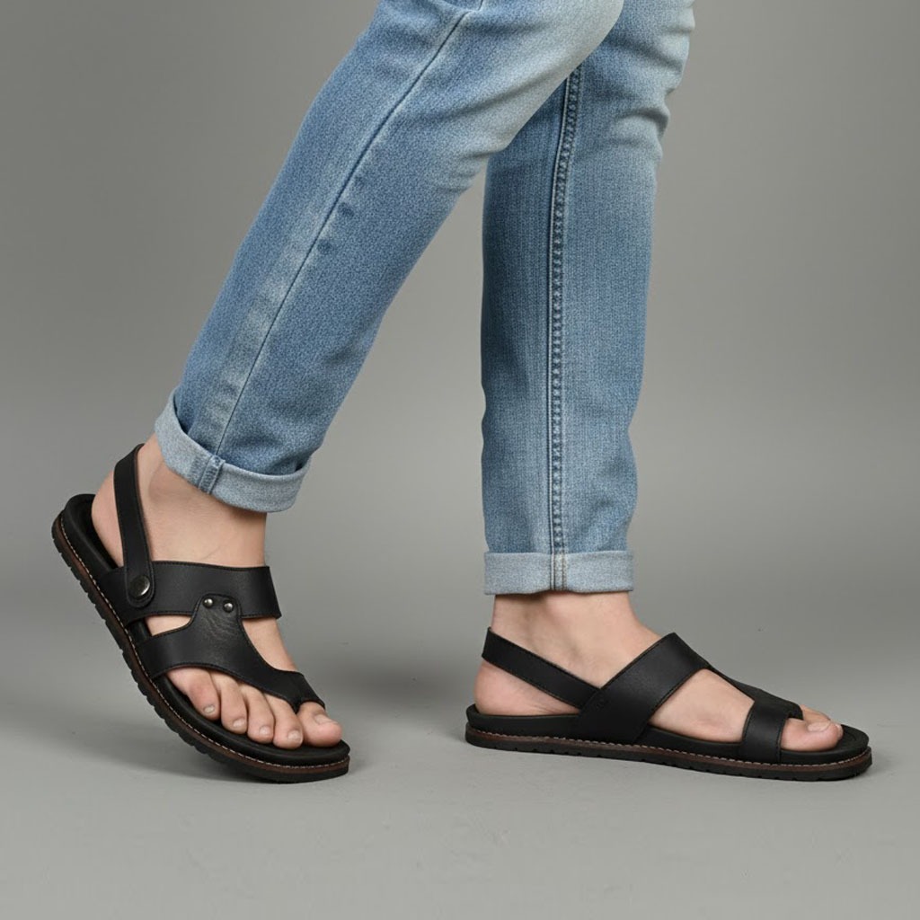 Sandal Jepit Pria Kulit Asli Kasual Terbaru Ukuran 39-44 - RIOT TEVEZ