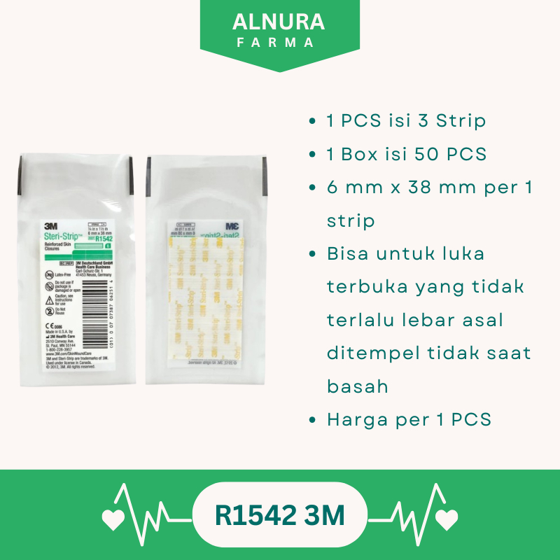 Steri Strip R1542 3M Plester Penutup Luka Tanpa Jahitan Eceran Perban Per Pcs