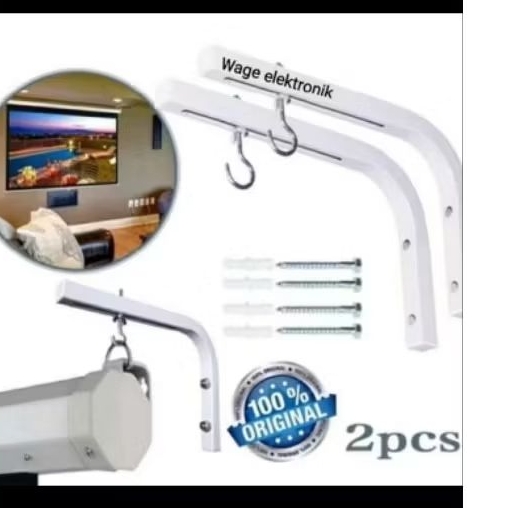 1 Sepasang Bracket Layar Proyektor/ Bracket Proyektor Gantung / Gantungan Layar Proyektor