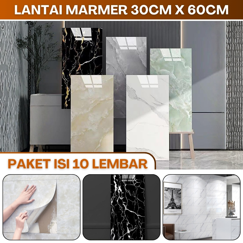 Lantai Marmer Vinyl Marble Wallpaper Dinding Vinyl Granit Stiker Lemari Marbel 30x60 Tebal 3mm