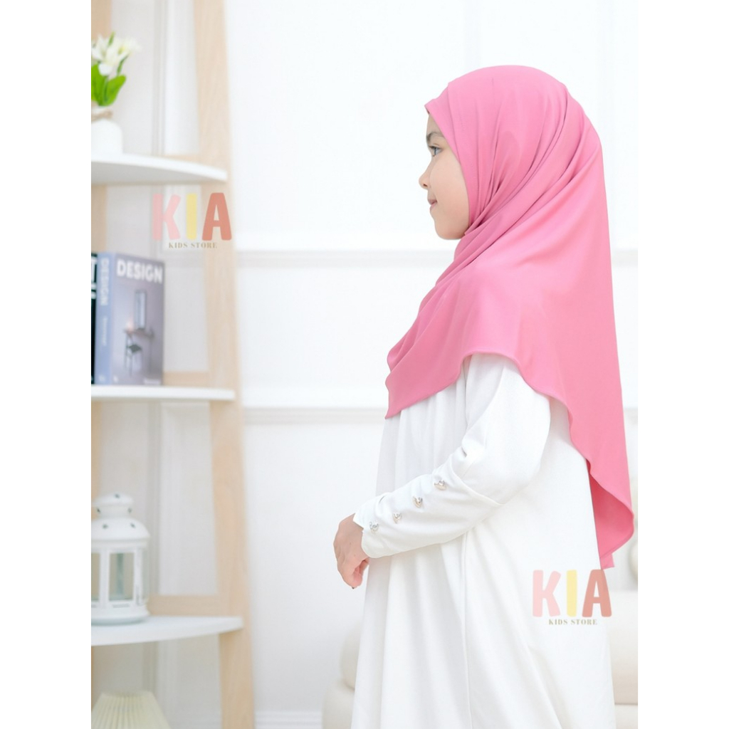 HIjab Pashmina Instan anak 2 in 1,Hijab Pashmina instan anak 6-13 Tahun