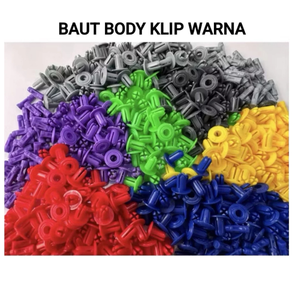 (Harga Grosir) 20 biji Baut body Klip Warna Klip body motor Variasi Import Cocok semua jenis motor s