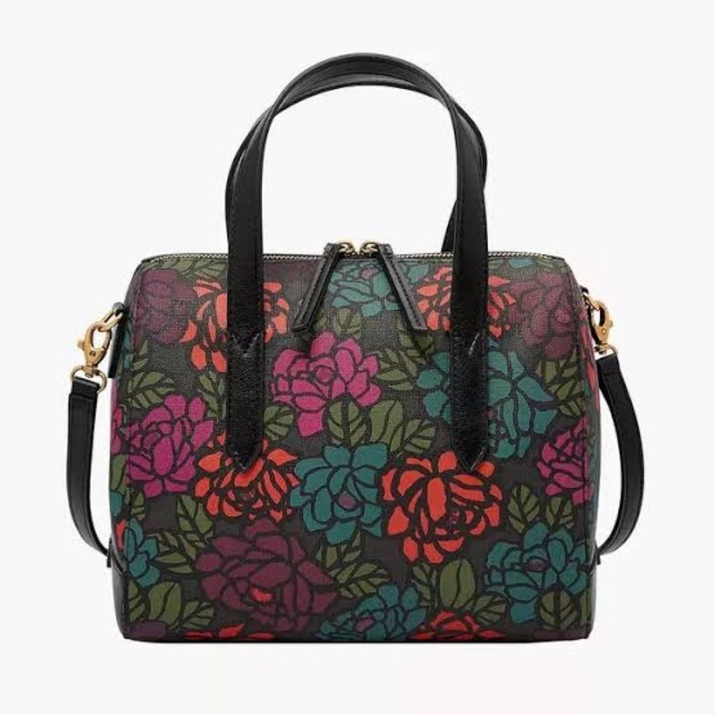 TAS F0SSIL SYDNEY SATCHEL DARK FLORAL