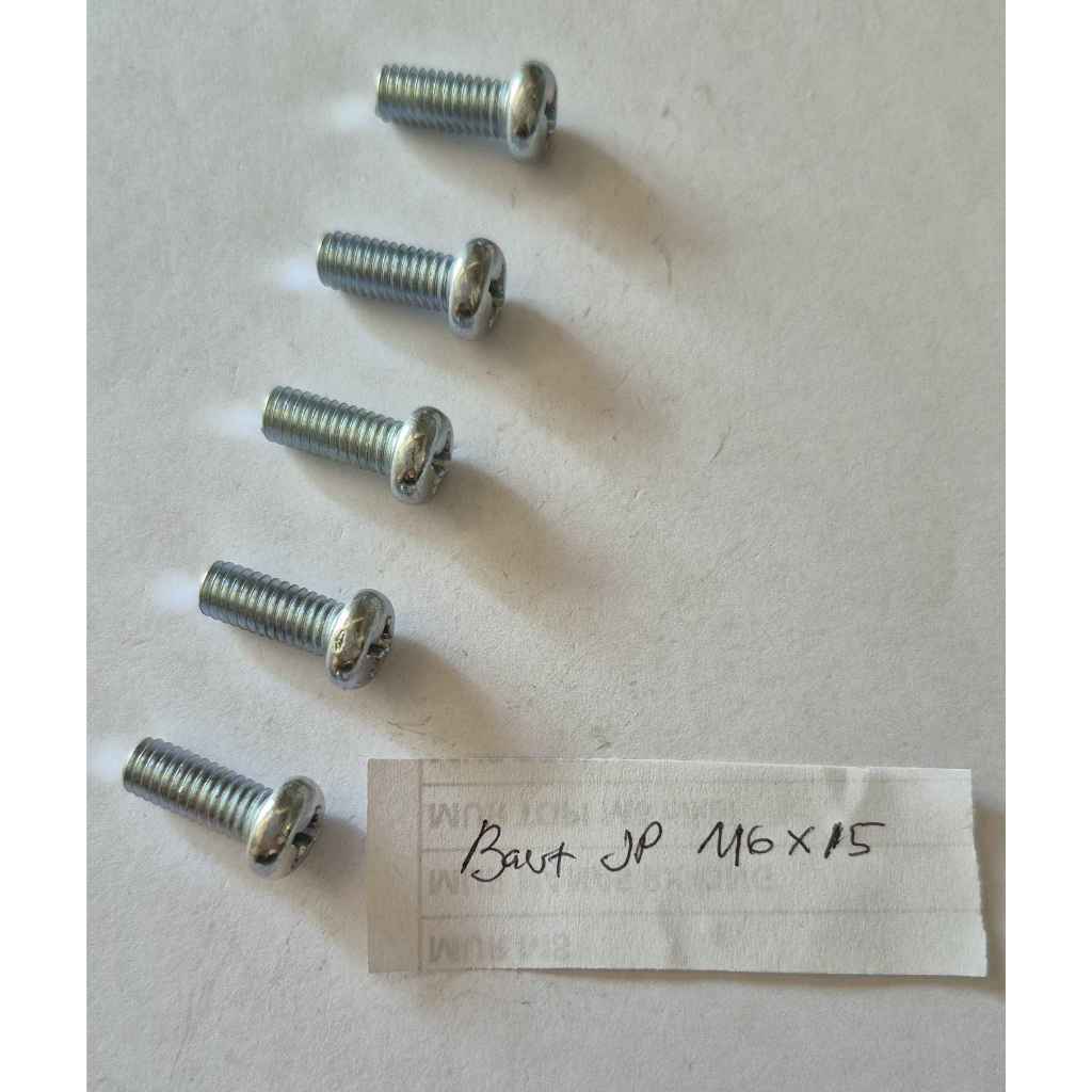 Baut JP 6 x 15  Full Drat M6x15/ Baut JP M6 / Baut Obeng Plus / Baut / obeng plus bolt