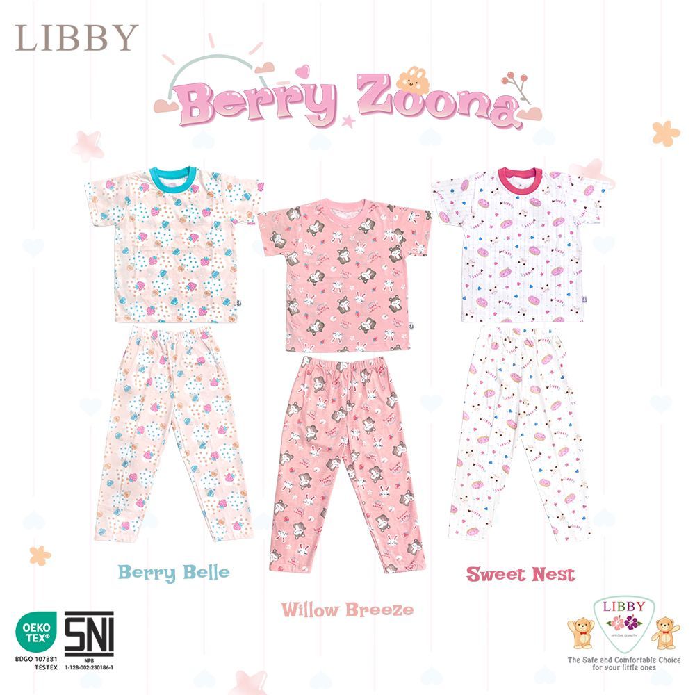 LIBBY Setelan Oblong Mix Anak Besar Motif Berry Zoona