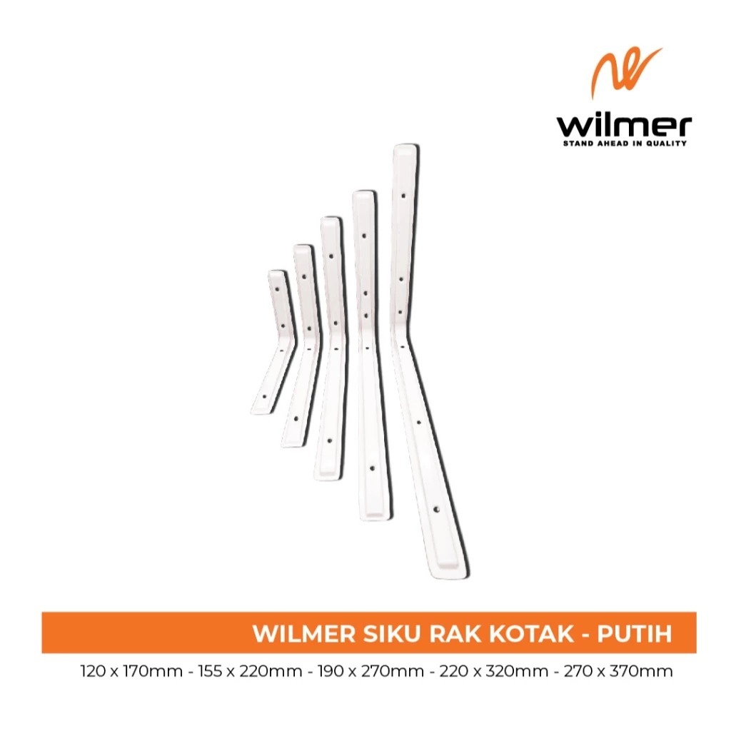 Wilmer Siku Rak L Kotak - Siku Rak Dinding - Siku Rak Besi Kotak Putih