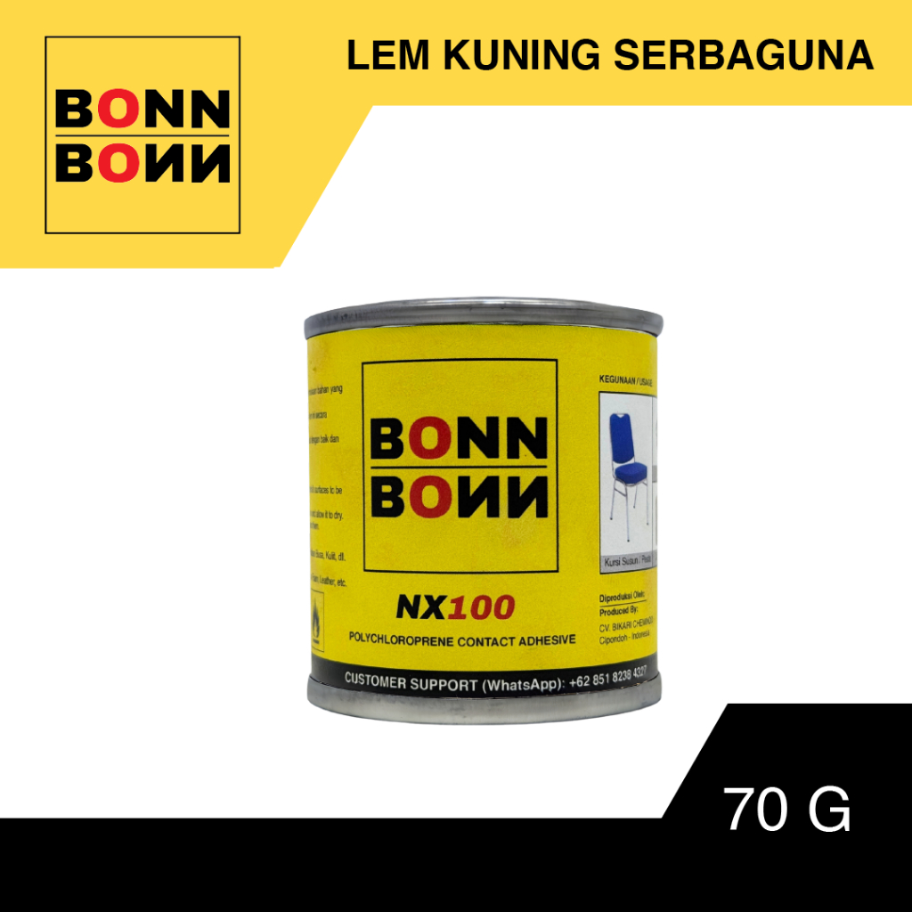 Lem Kuning NX100 Kemasan 70g | Bonn Bonn Official | Lem Jok, Tas, Busa & Kulit Sintetis