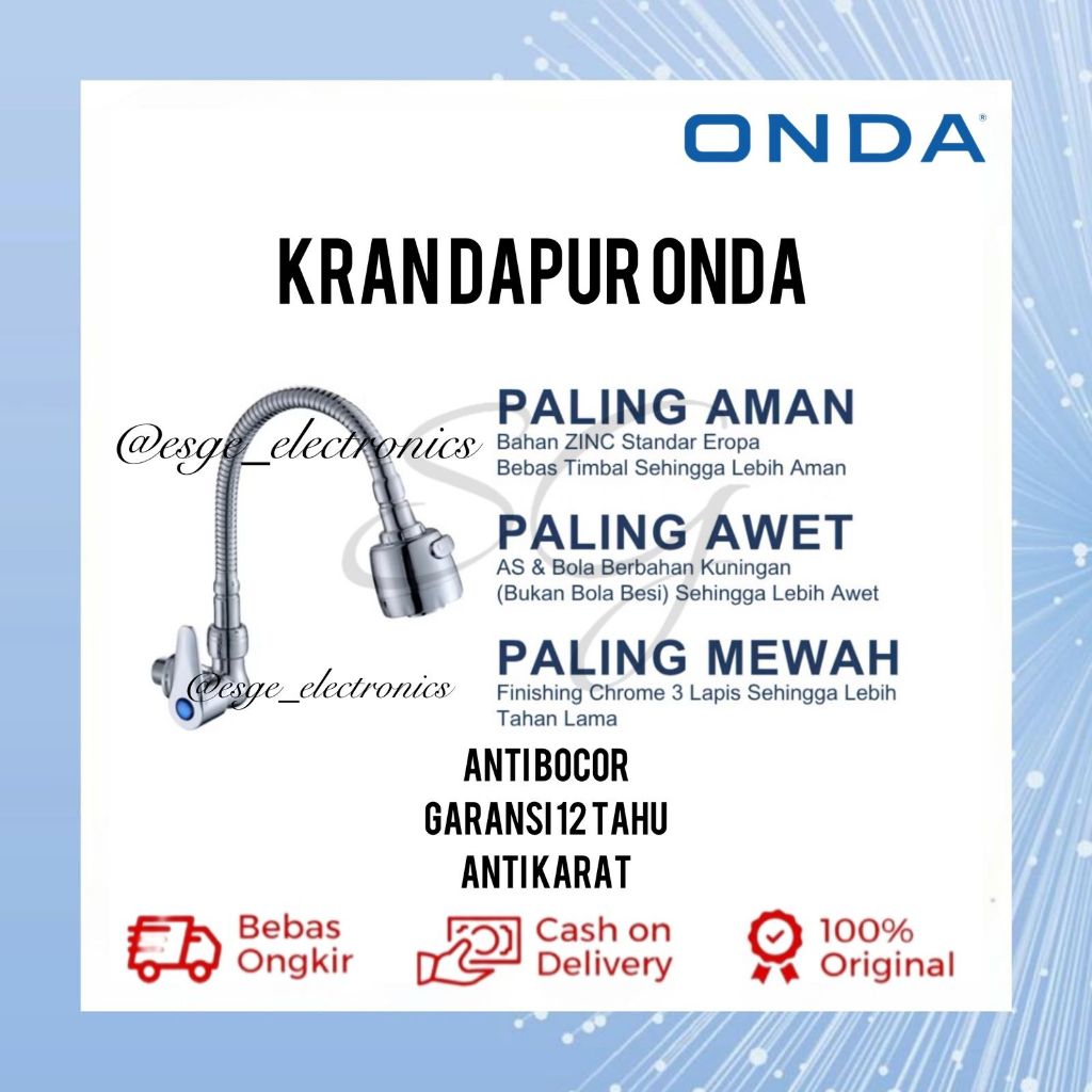 ORIGINAL KRAN DAPUR ONDA KRAN ANGSA ONDA KRAN WASTAFEL ONDA KERAN AIR ONDA KRAN BAK CUCI PIRING ONDA