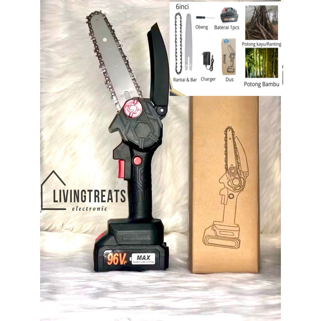 Bisa Cod Gergaji Mini Listrik Portable Murah BISA COD Gergaji Listrik Mini 6 Inch CHAINSAW Portable 