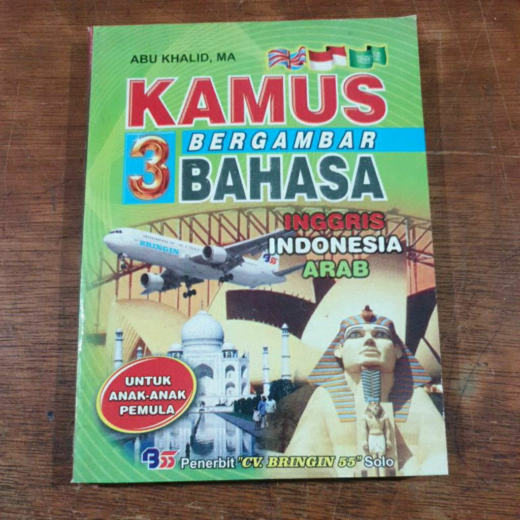 Buku Kamus Bergambar 3 bahasa inggris indonesia arab ukuran kecil