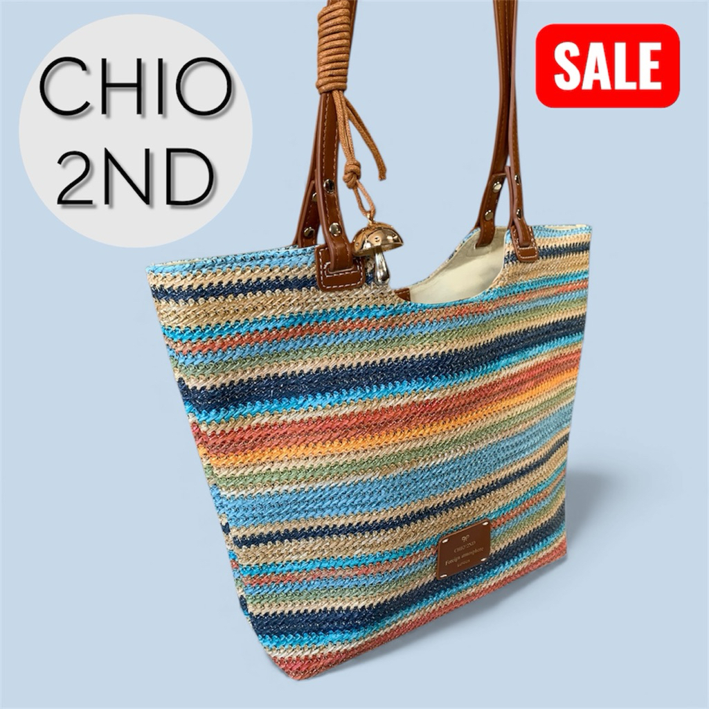TOTE BAG CHIO 2ND ORIGINAL HOBO RAINBOW SHOULDER TAS ANYAM NEW