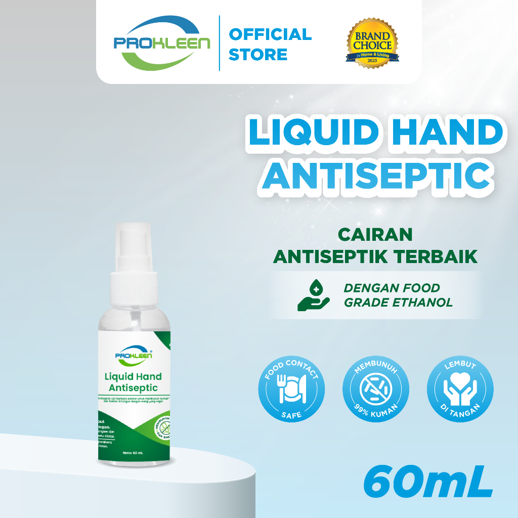 PROKLEEN Hand Sanitizer Cair 70% Antiseptic Food Grade Aseptic 60mL