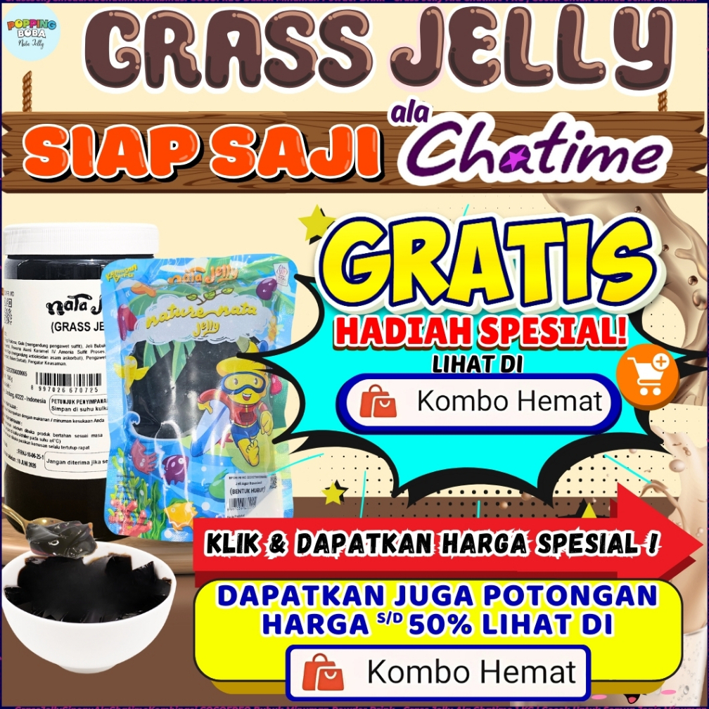 GrassJellyCincauAlaChatimeKombinasi COCOFREO Bubuk Minuman Powder Drink - Grass Jelly Ala Chatime 1 