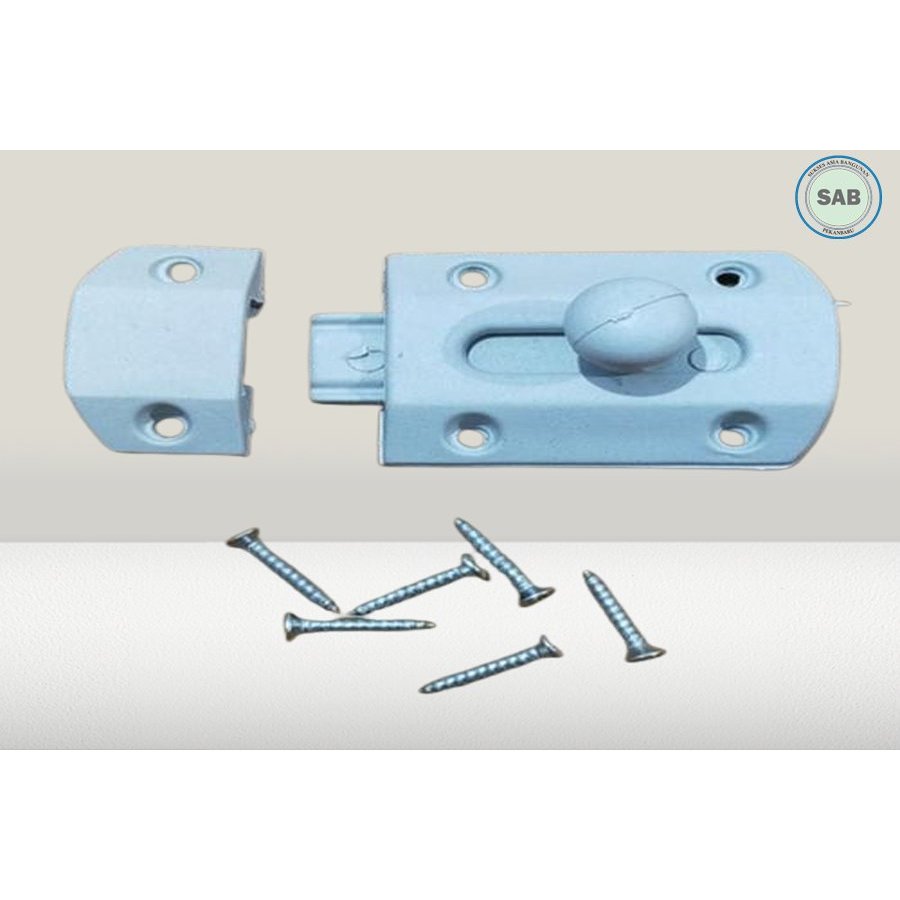 Grendel Kunci Pintu Plastik Pvc Kamar Mandi | Grendel Pvc Pengunci Pintu Kamar Mandi