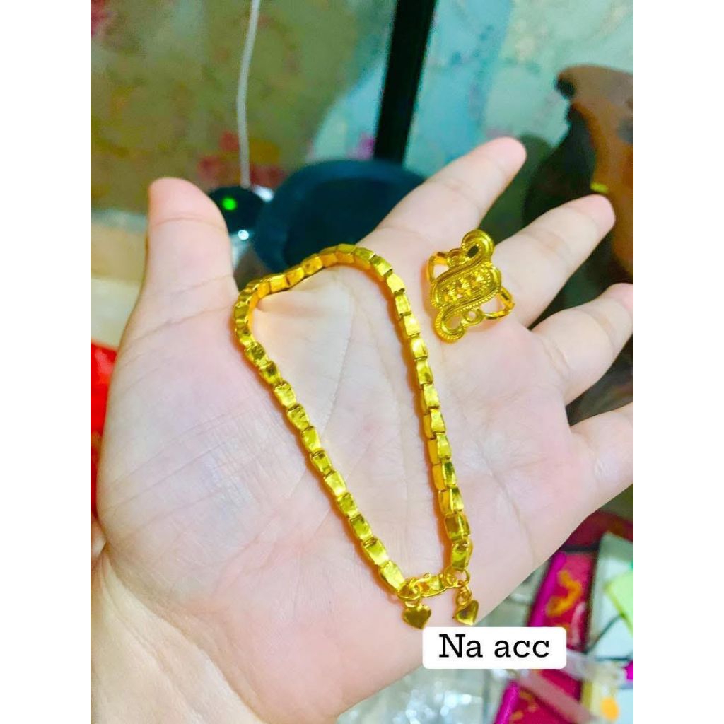 gelang padi 2 suku lapis emas free cincin