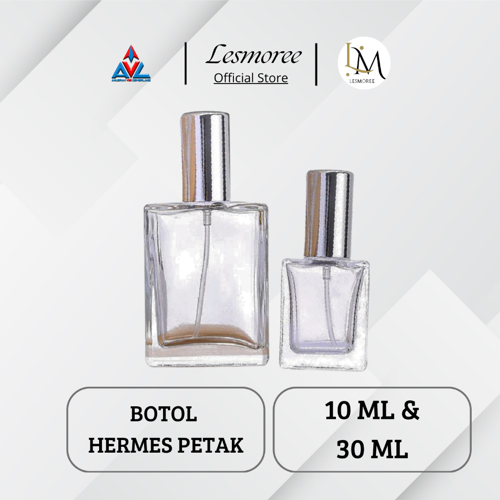 BOTOL HERMES PETAK / BOTOL PARFUM / BOTOL MINYAK WANGI / BOTOL SPRAY / BOTOL 10ML 30ML / PARFUM BOTT