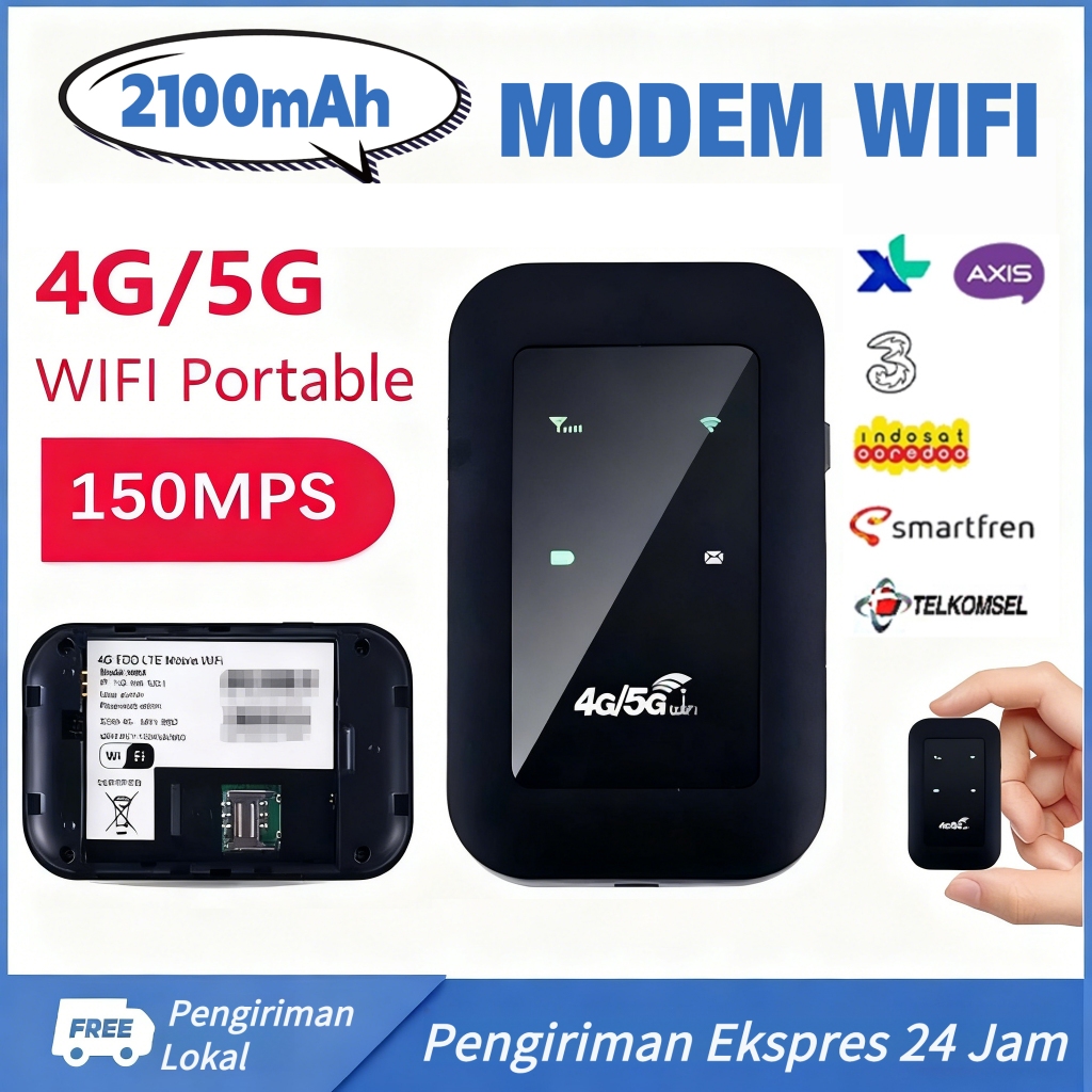 Modem wifi 5g all operator telkomsel 150Mbps wifi portable 5g all operator sim card 2100mAh MIFI