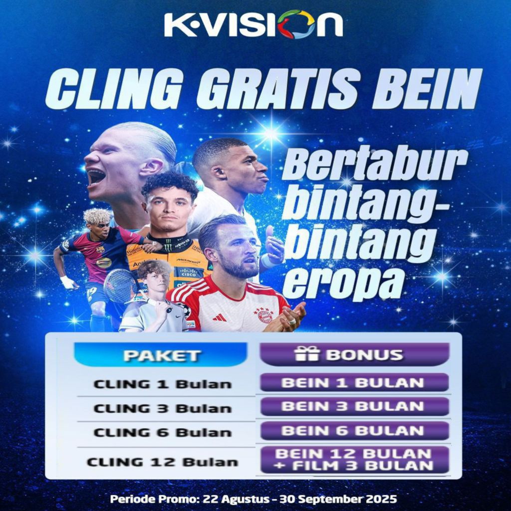 Promo Paket Cling K vision Receiver TV Lokal MNC Group Bonus BEIN