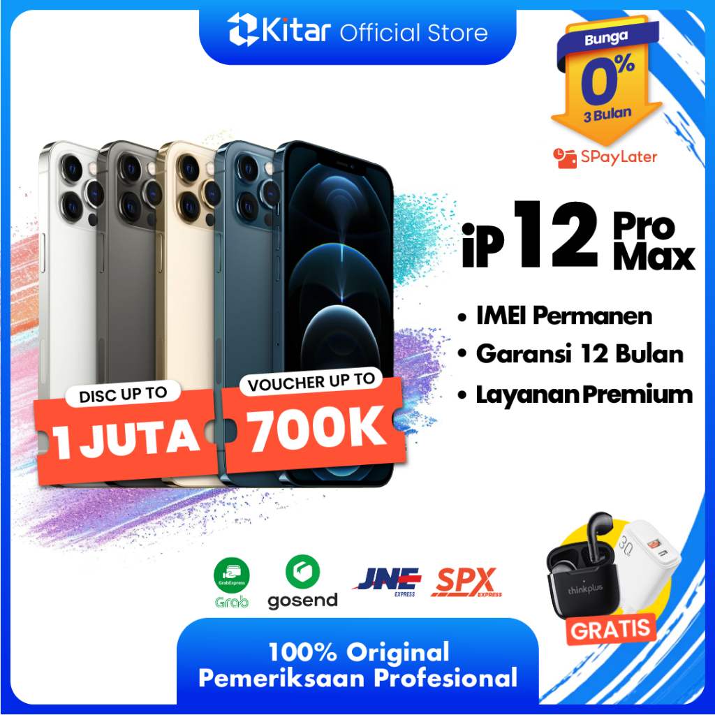 iPhone 12 Pro Max ex iBox Beacukai IMEI Permanen Garansi 12 Bln 100% Original Second iPhone FULLSET 