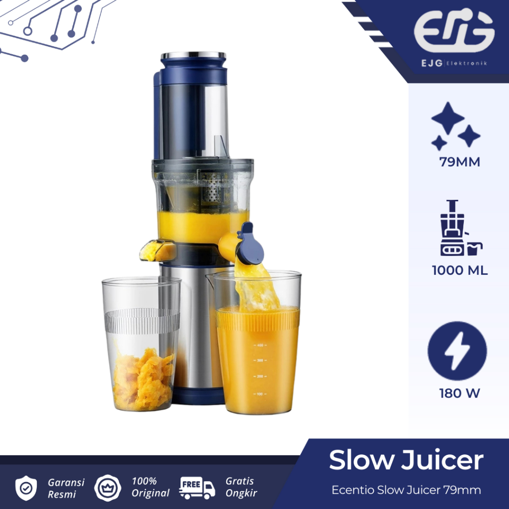 Ecentio Slow Juicer Portable 79mm Caliber Multifungsi Blender Tanpa Ampas Bear 700ML+600ML 180W Blen
