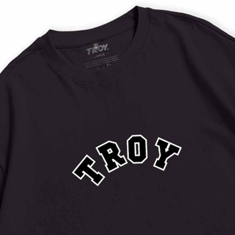 Troy Company Oversize Tshirt Black Basic College - Kaos Oversize Hitam Lengan Pendek OVD 2539