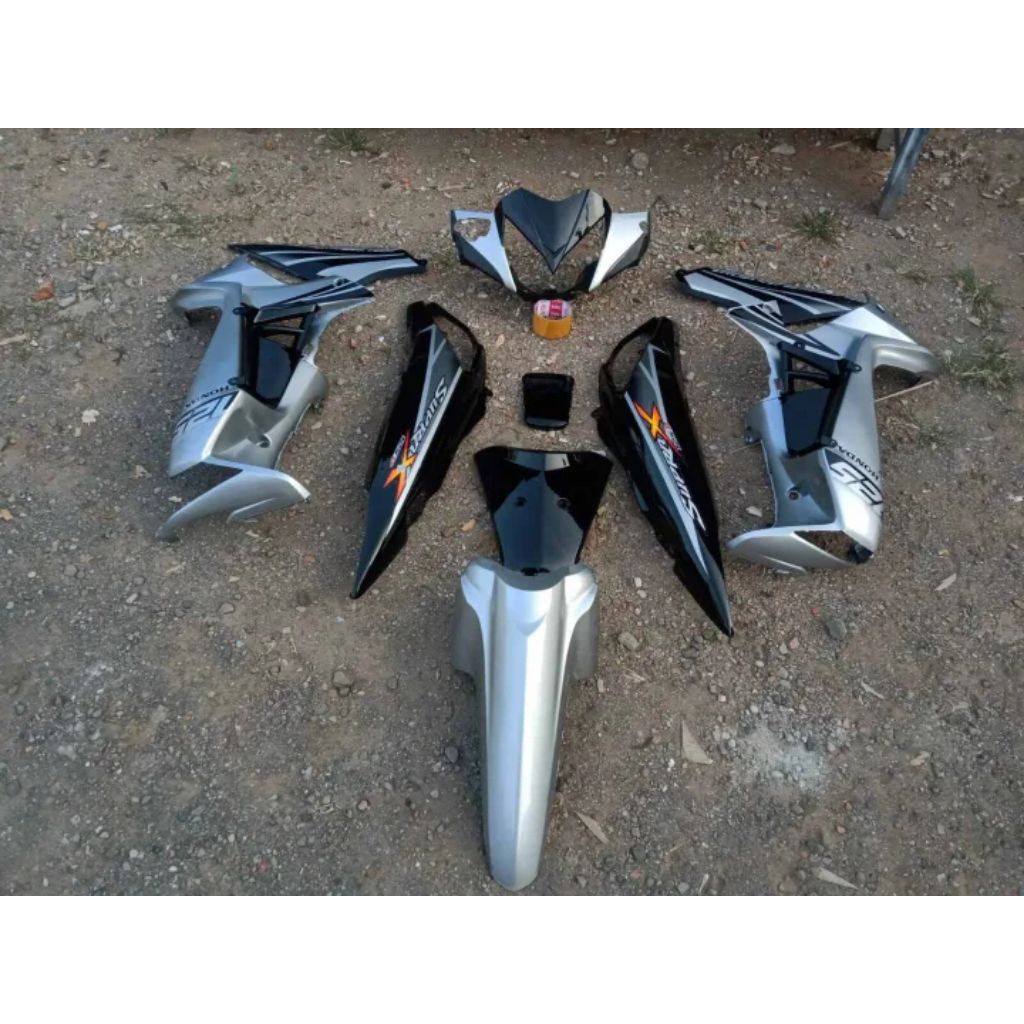 COVER BODY HALUS FULLSET HONDA SUPRA X 125 NEW BATMAN BODI SET SUPRA X125 BATMAN WARNA HITAM SILVER