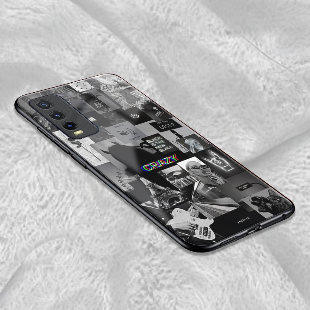 Case Terbaru Vivo Y20 Y20S Y12S Y20i Softcase Infinix [Aesthetic Black] Casing Glossy COD